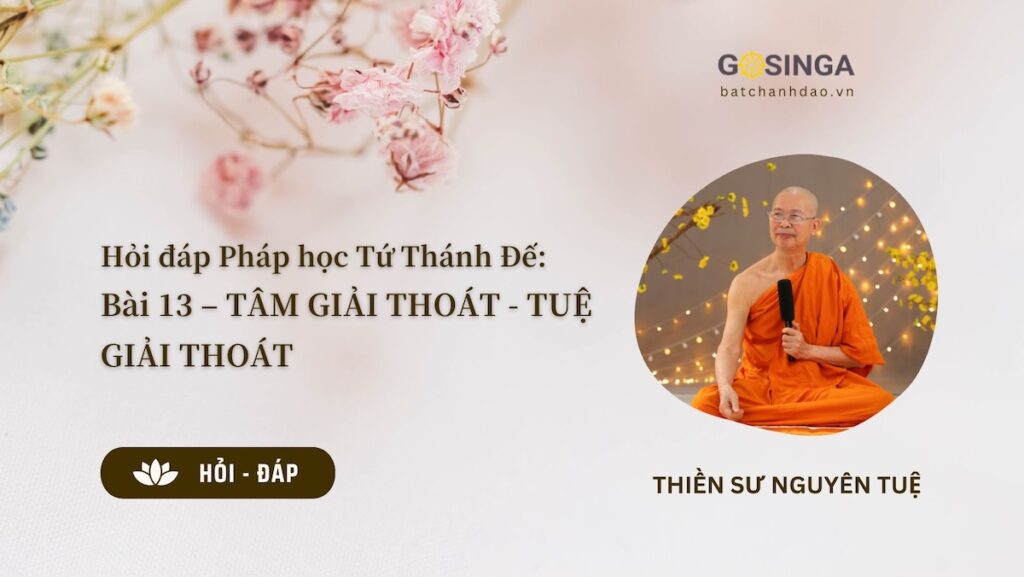 Hỏi đáp Pháp học Tứ Thánh Đế: Bài 13 – TÂM GIẢI THOÁT - TUỆ GIẢI THOÁT